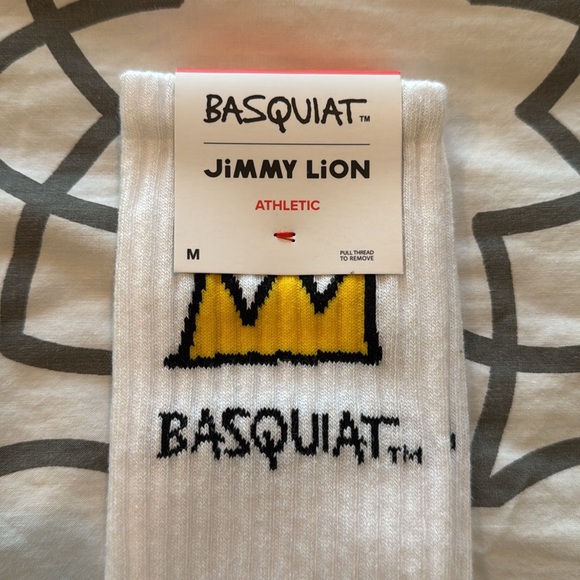 Jimmy Lion Streetwear Basquiat White Athletic Socks Men’s Size Medium - Picture 5 of 5